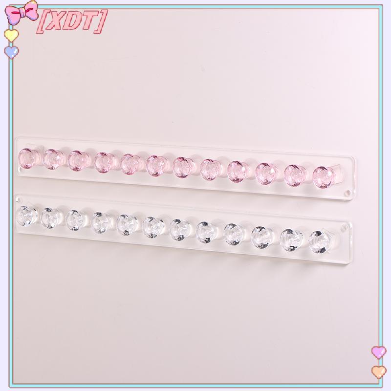 XDT 7/12-Hook ชั้นวางเครื่องประดับอะคริลิคใส: ต่างหูและสร้อยคอติดผนัง KCP