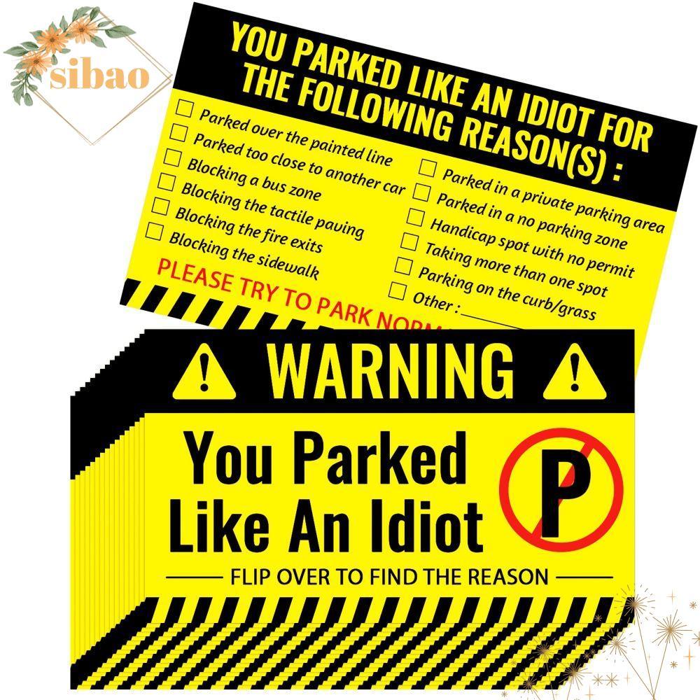 SIBAO 100 ชิ้นการ์ดที่จอดรถไม่ดี,พร้อมเหตุผลวิโอลาหลายทาง 3.5 x 2 นิ้วการ์ดที่จอดรถ,คุณจอดเช่นการ์ด 