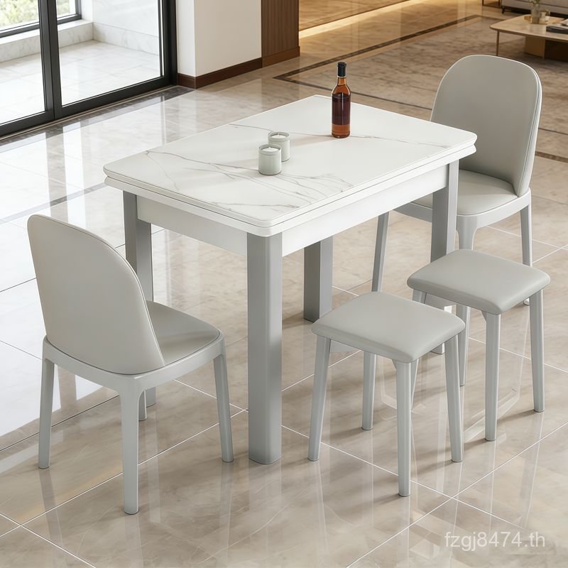 รูปแบบใหม่รวมกันพับพาร์ทเมนท์ขนาดเล็ก2025สี่เหลี่ยมไม้เนื้อแข็งที่ใช้ในครัวเรือนที่ทันสมัยหดโต๊ะรับป