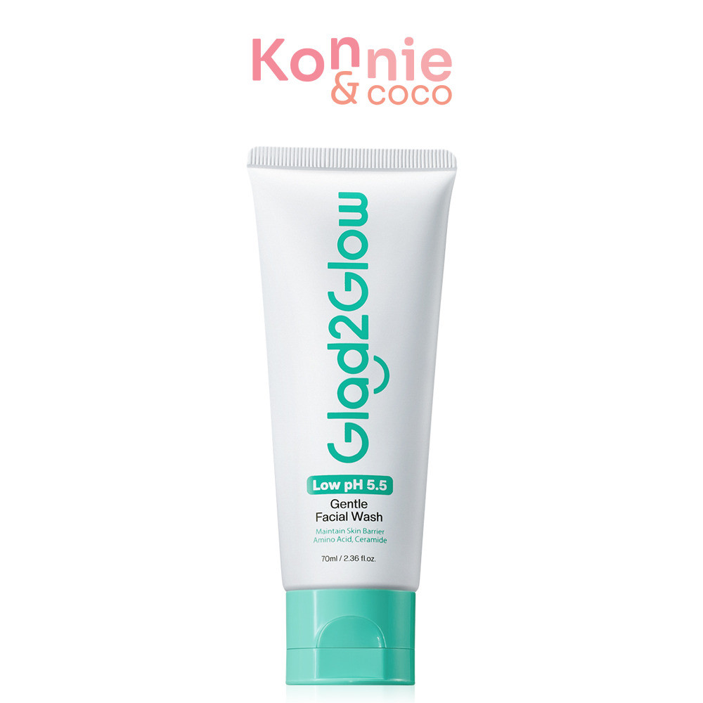 Glad2Glow Low pH 5.5 Gentle Facial Wash 70ml เจลล้างหน้า pH 5.5 แกลดทูโกลว์ สะอาดหมดจด อ่อนโยน ผิวดู