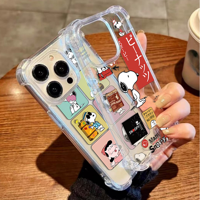 เคสโทรศัพท์สําหรับOPPO 14F 13F 12F 11F 14 13 12 11 Pro 8 7 8T 7Z 8Z 5Z 6Z Snoopyน่ารักซิลิโคนโปร่งใส
