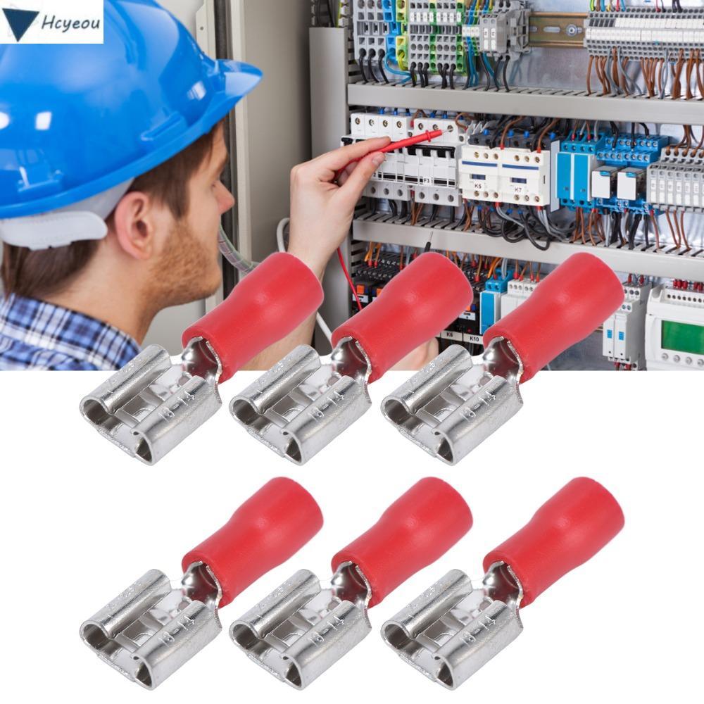 HCYEOU 100/200PCS หญิง Quick Disconnect Spade Terminals, 1.5-2.5 มม.(16-14 AWG) เปลือกฉนวน Crimp Con