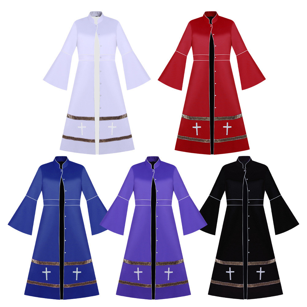 Halloween Horror Witch Robe Cosplay Costume Medieval Priest Outfit 2D Stage Performance Costume Cosp