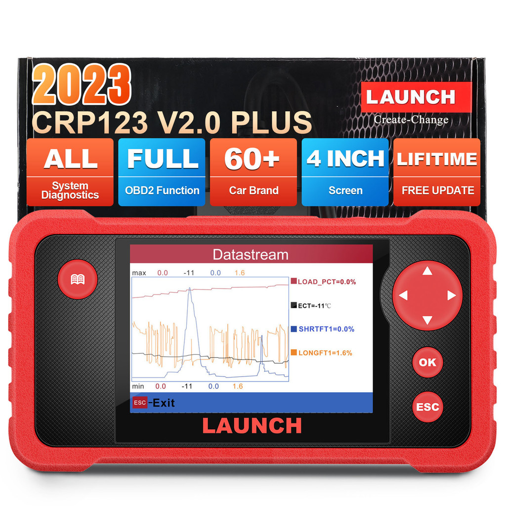 Yuanzheng เปิดตัว CRP123 V2.0 Plus OBD2 เครื่องตรวจจับความผิดพลาดในรถยนต์รองรับหลายภาษา 77SR