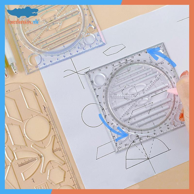 Forthewin Angle Geometric Drawing Template Circle Maker ไม้บรรทัดวาดรูปมัลติฟังก์ชั่น th