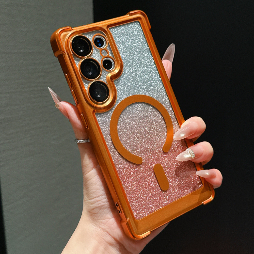 SAMSUNG Dropproofเคสโทรศัพท์แม่เหล็กเงาสําหรับSamsung Galaxy S26 S25 S24 S23 Ultra Plus FEกันกระแทกป้องกันกล้องกันกระแทกกรณี