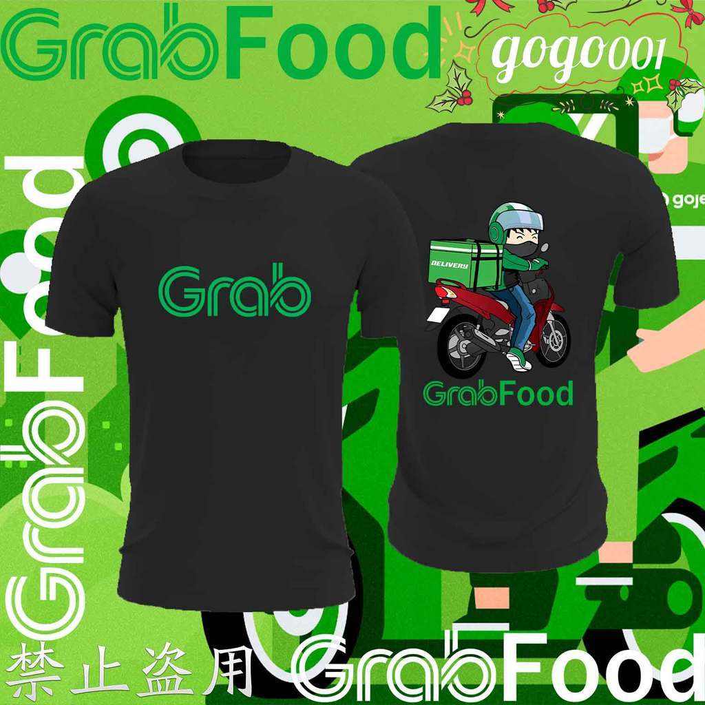 เสื้อ พร้อมส่ง GrabFood T-shirt  Grab ผ้า Cotton 100% ใส่ได้ ทั้ง ชาย ใส่สบาย Unisex Top#02