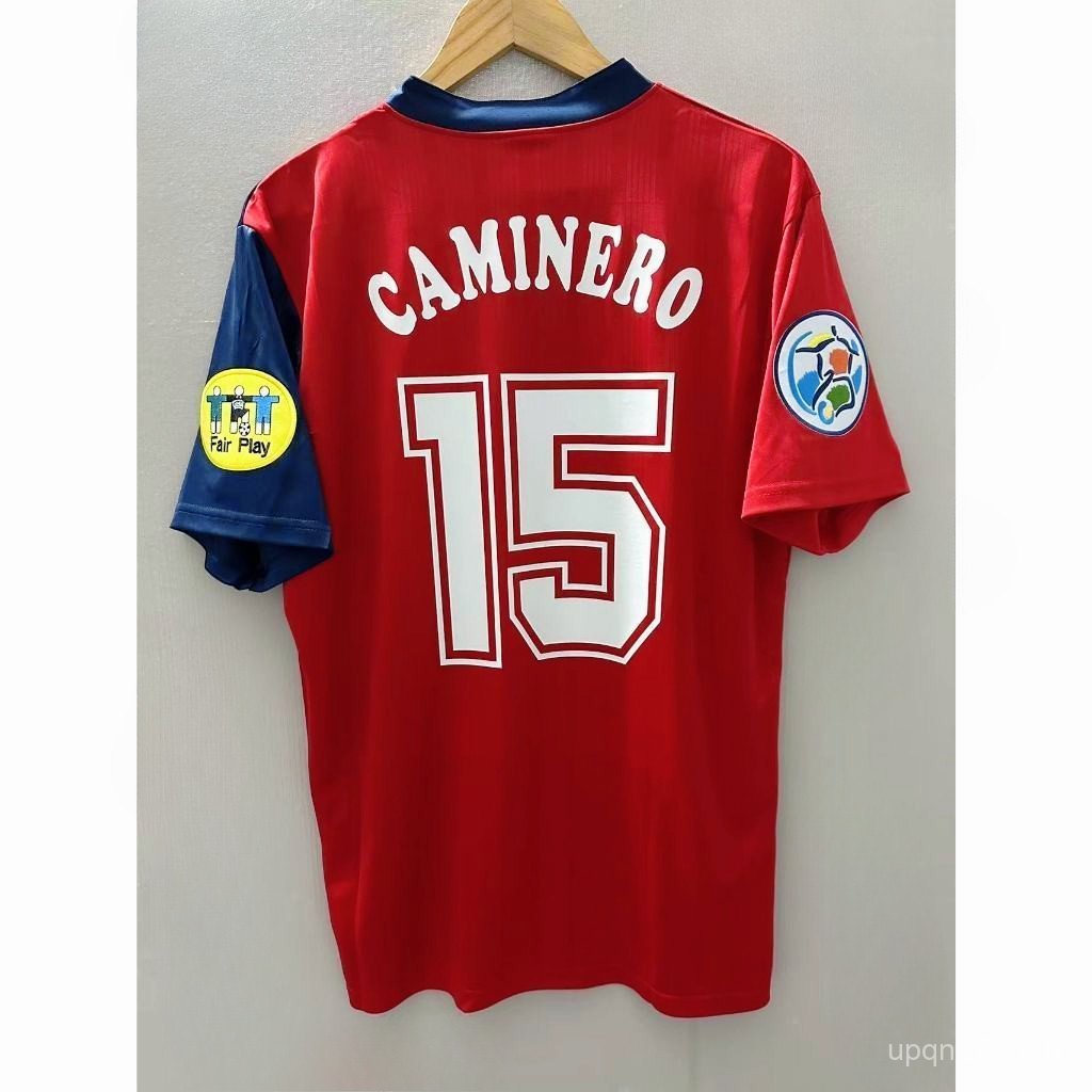 1996 Retro Home Spain R.Hierro Sergi Football T-Shirt - ปรับแต่ง Terry66