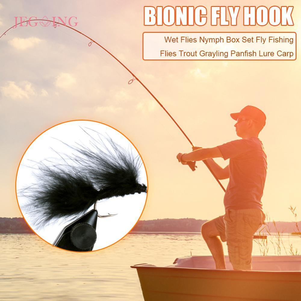 40 ชิ้น Fly Fishing Fly Kit จําลอง Fly Fishing แมลงวัน Assortment Kit Vivid