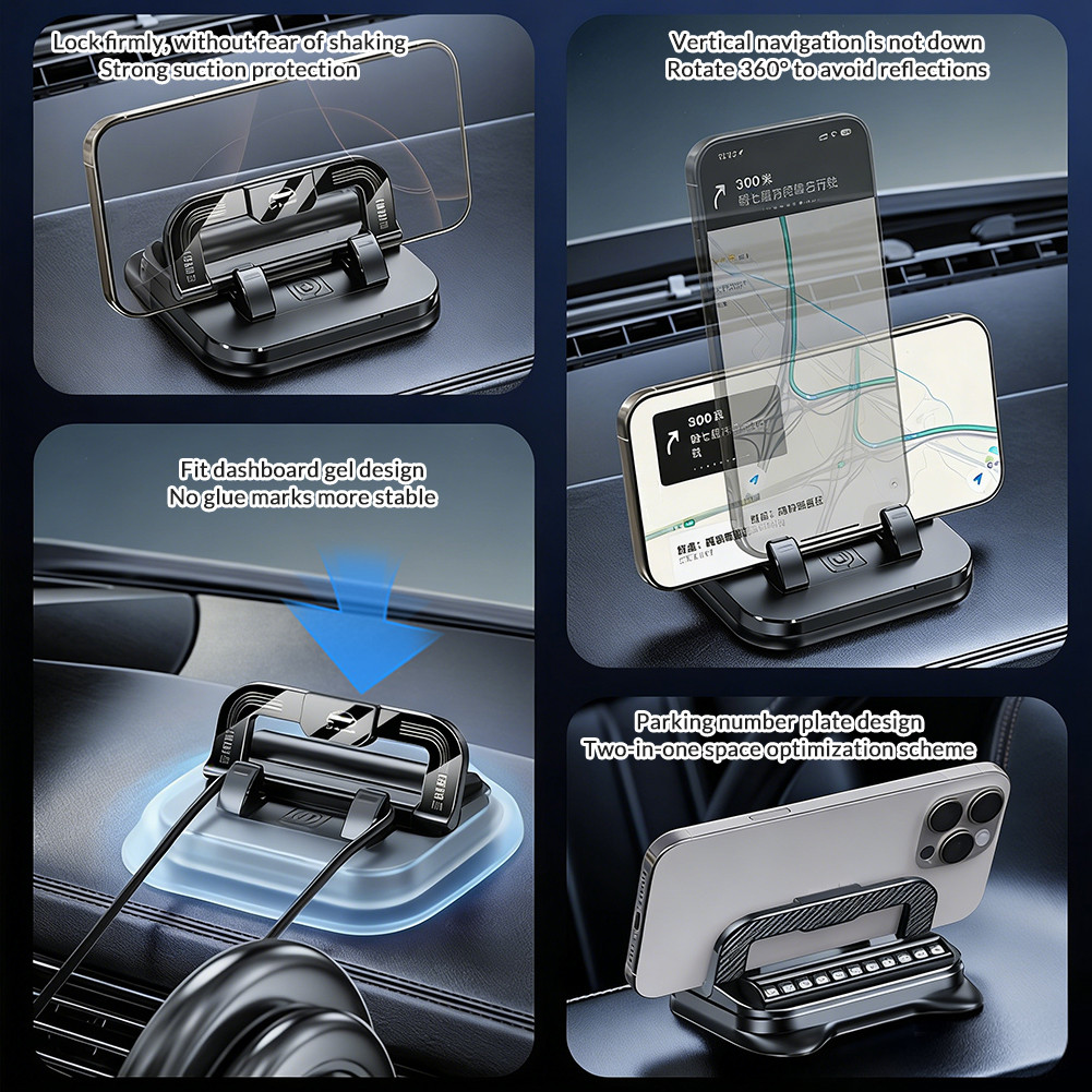 ที่วางมือถือในรถ 2in1 พับได้ หมุน 360° ฐานกันลื่น เจลยึดแน่น ไม่ต้องติดตั้ง ราคา ถูกที่สุด ดีลบีเคเค แกลเลอรีภาพที่ 8