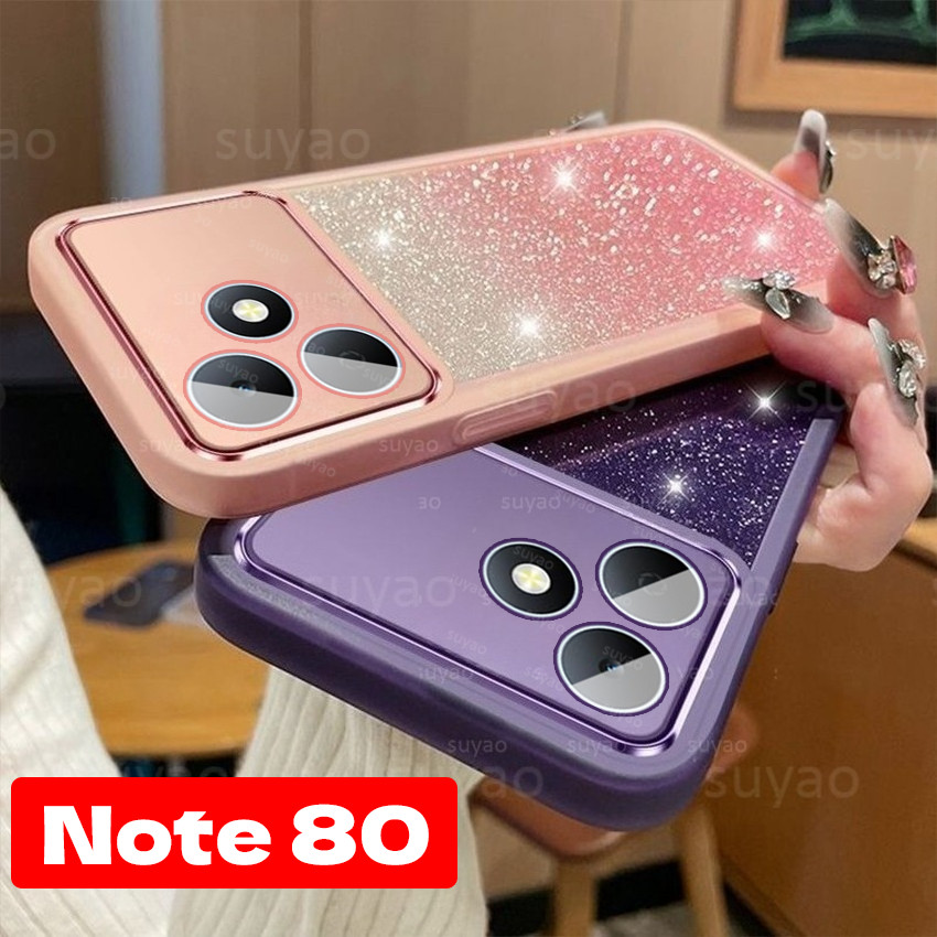 สําหรับRealmeหมายเหตุ80 2026เคสโทรศัพท์Blingน่ารักสาวSlim Soft GlitterปลอกNote80 RealmeNote80ซิลิโคนหรูหราShockProofกันชนGrayienเต็มเปลือกปกหลัง