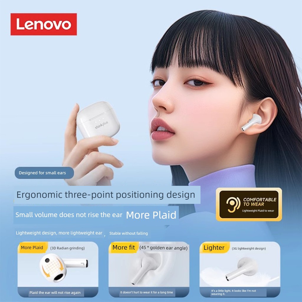 หูฟังใส่นอน หูฟัง bluetooth ชุดหูฟังบลูทูธหัวเว่ยที่เหมาะสมของ Lenovo