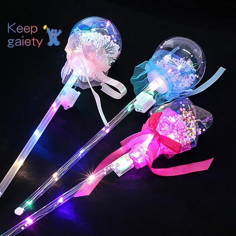 [Kpt-t] 1PC เด็กที่มีสีสันเรืองแสง Stis กระพริบหัวใจ Star ผีเสื้อสาวเจ้าหญิง Fairy Wands บทบาทเล่นแส