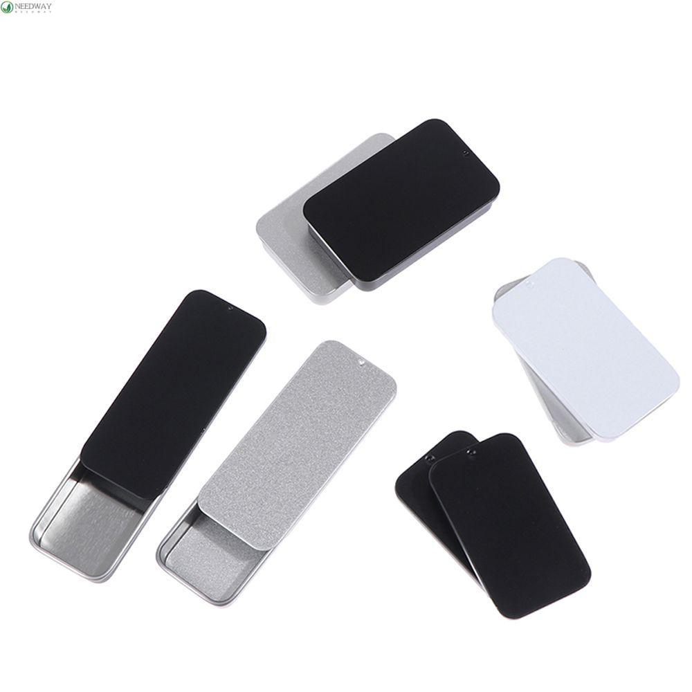 NEEDWAY กล่องเหล็กขนาดเล็กสี่เหลี่ยมกระป๋องเปล่าเครื่องประดับโลหะน้ําหอม Solid Candy Case Tinplate Push Case