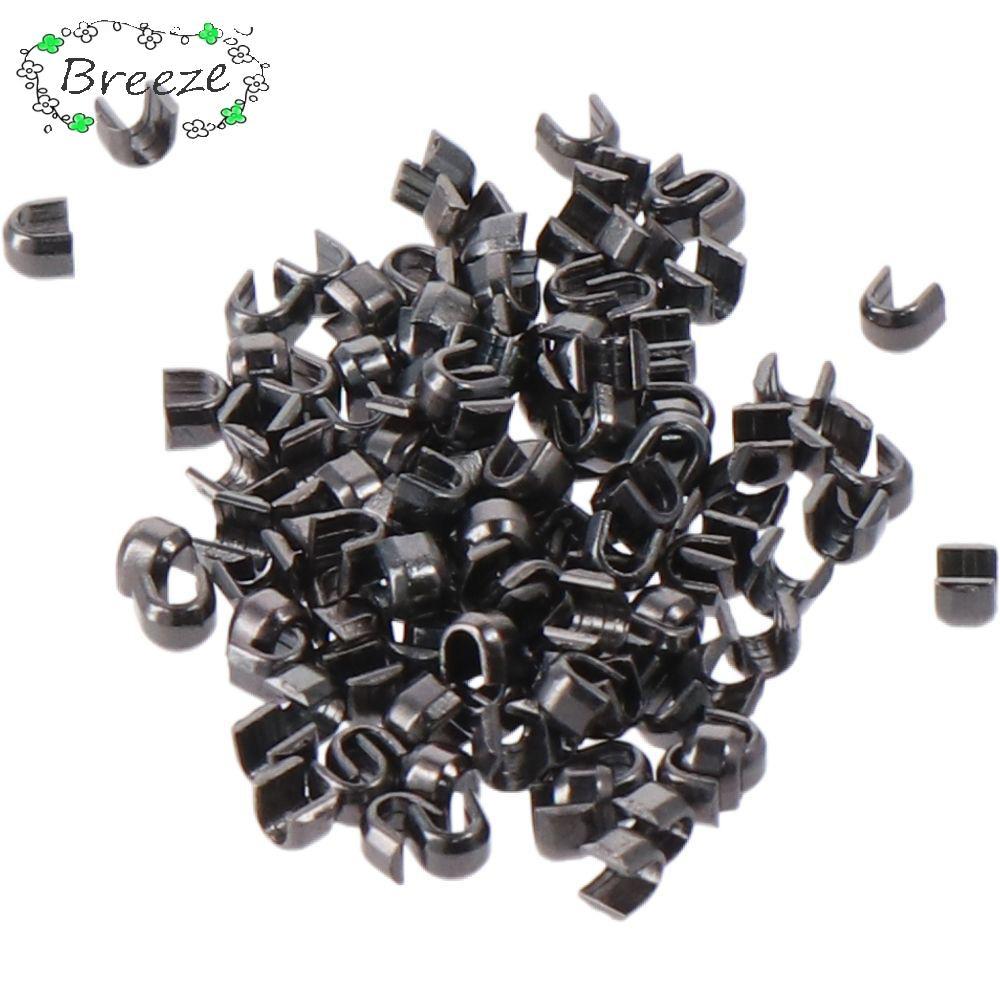 BREEZE 100 ชิ้นโลหะซิปด้านบน Stoppers, U รูปร่าง 0.2*0.16 นิ้ว U รูปร่างซิป Stopper, ไม่ง่ายที่จะทํา