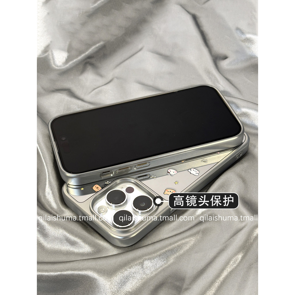 Huiwanju กระจกสําหรับ iPhone16promax โทรศัพท์มือถือกรณีใหม่ iPhone17 หญิง 15 การ์ตูนสัตว์ avatar กระจกแต่งหน้า 14 เคสแข็ง 13 drop-proof 12 ซิลิโคน 11 เคสป้องกัน