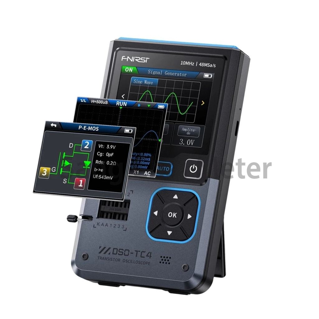 FNIRSI DSO-TC4 ดิจิตอลออสซิลโลสโคป พร้อมเครื่องทดสอบทรานซิสเตอร์ และเครื่องกำเนิดสัญญาณ