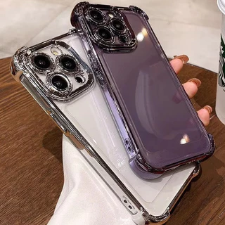 หรูหราชุบถุงลมนิรภัยสําหรับ iPhone 17 16 15 14 13 12 11 Plus 17Air Pro Max ฝาครอบเกราะ