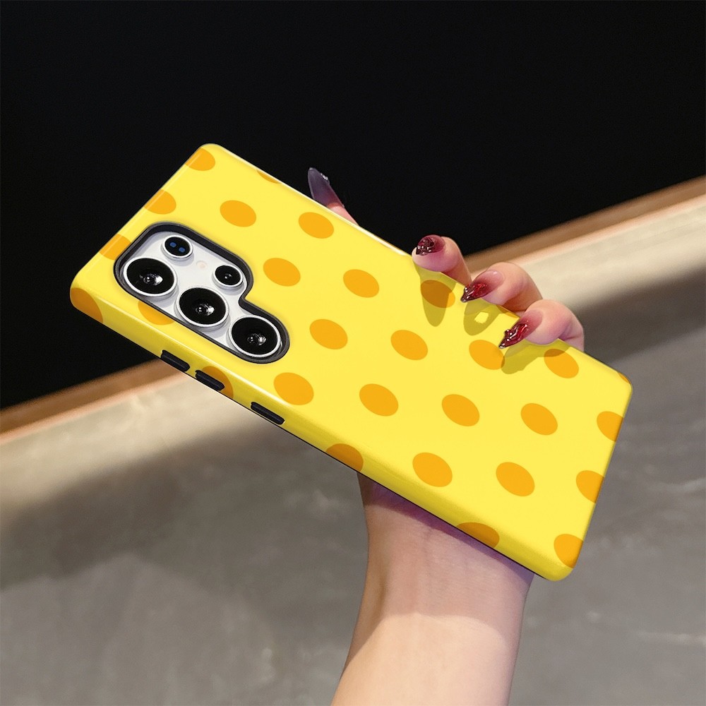 เคสโทรศัพท์ลายจุดสีเหลืองน่ารักสําหรับ Samsung S26 S23 S24 S25 Plus Ultra A16 A26 A36 A56 5G สองชั้นปกหลัง ราคา ถูกที่สุด ดีลบีเคเค แกลเลอรีภาพที่ 7