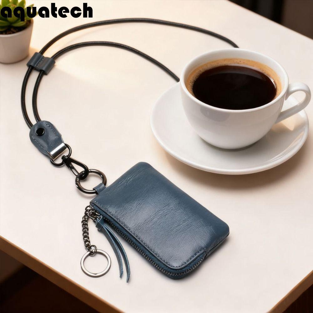 กระเป๋าใส่เหรียญขนาดเล็ก อควาเทค, ปู่ นุ่มห้อยคอกระเป๋าสตางค์เปลี่ยนกระเป๋าพร้อมพวงกุญแจเชือกเส้นเล็กแบบพกพาย้อนยุคกระเป๋าบัตรเครดิตสากล