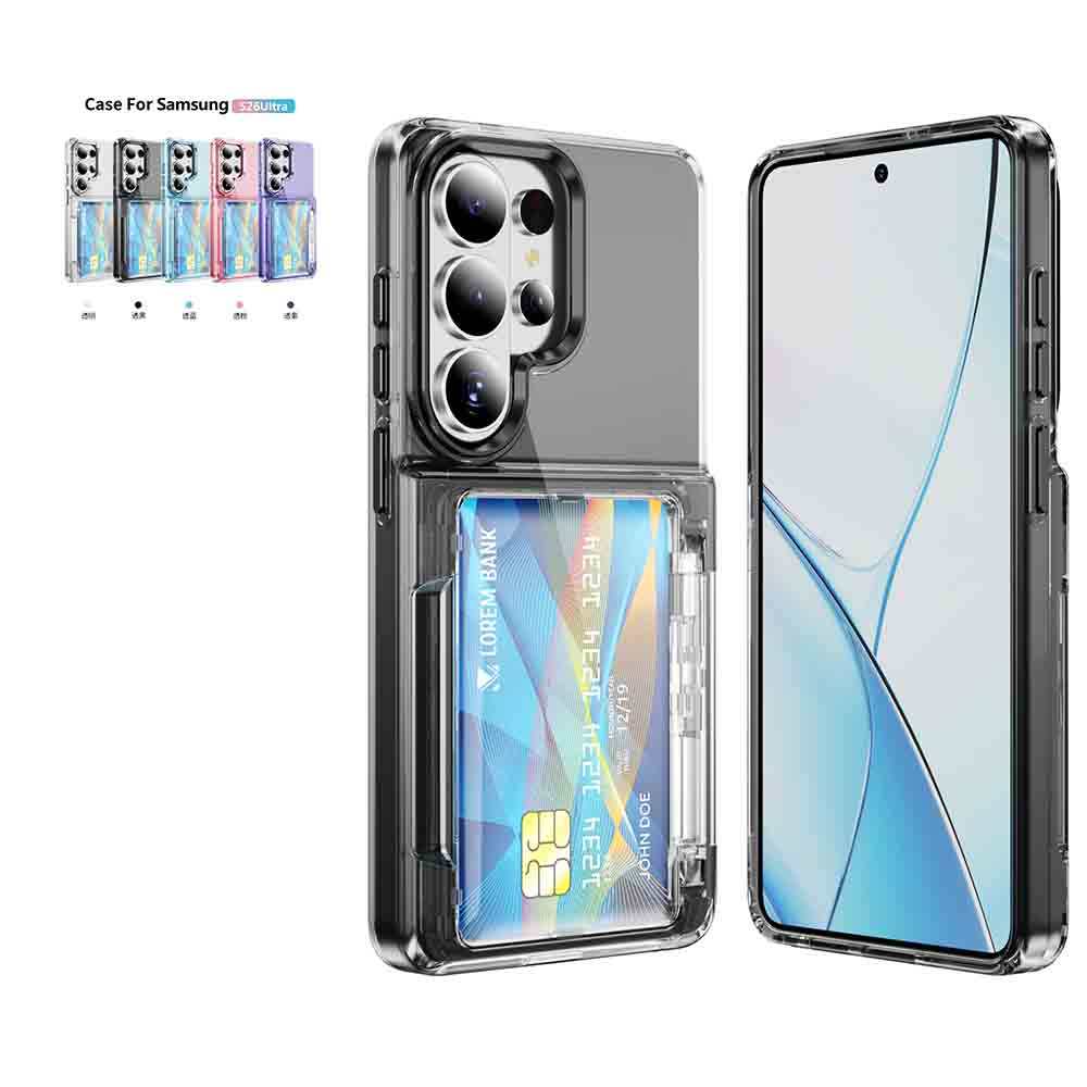 สําหรับ Samsung Galaxy S26 Ultra,S26 + S25 กระเป๋าสตางค์: พร้อมผู้ถือบัตรโทรศัพท์ใส Funda para ฝาครอ