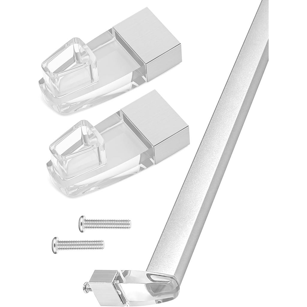 IWIWE 30 "ยาว Chrome กรอบเลื่อนประตูอาบน้ําชุดบาร์ - วงเล็บอะคริลิคใสพร้อมแขน Chrome Bright, เปลี่ยน