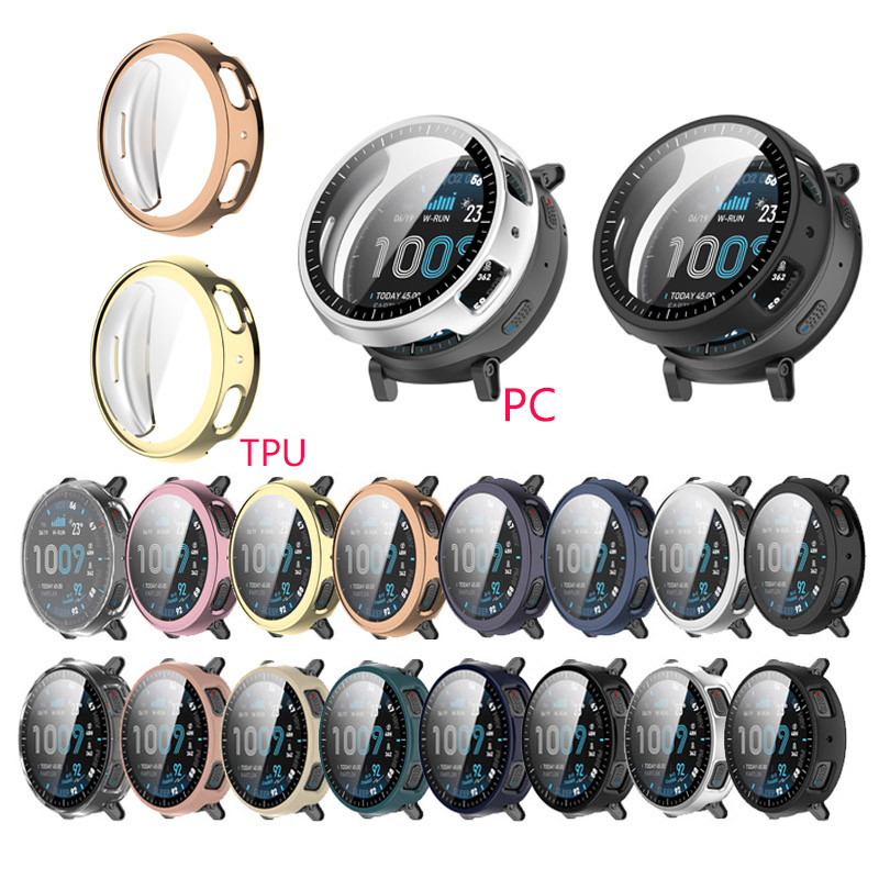 สําหรับ Huami Amazfit Active Max TPU เคสป้องกันเคสไฟฟ้า PC ฝาครอบป้องกันกระจกความละเอียดสูงเปลือกแข็ง