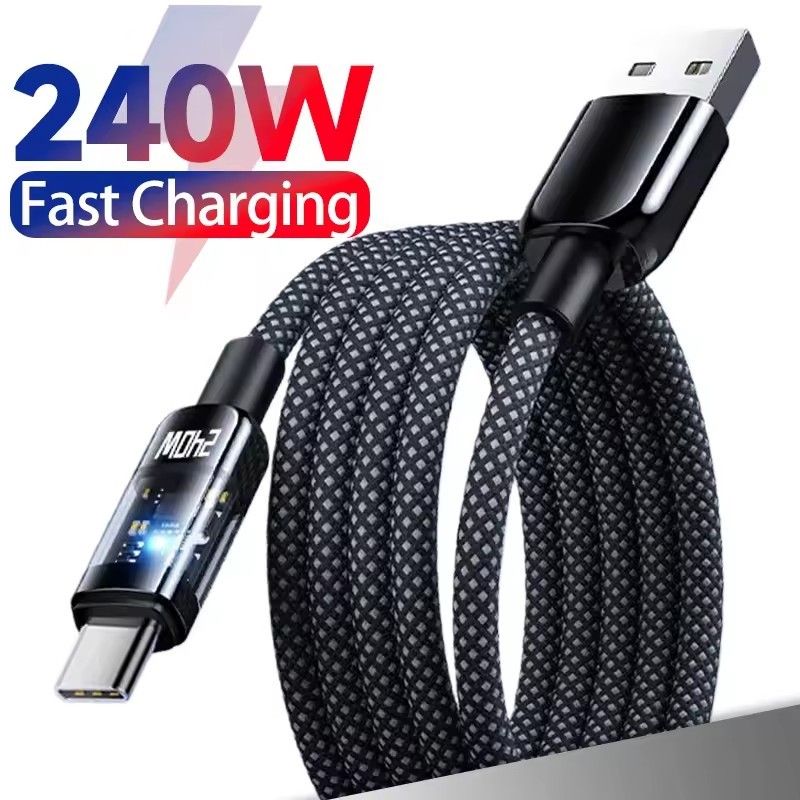 0.25/1/1.5/2M 240W Quick Charger Line Wire / USB Type C Data Cord / สายโอนความเร็วสูง