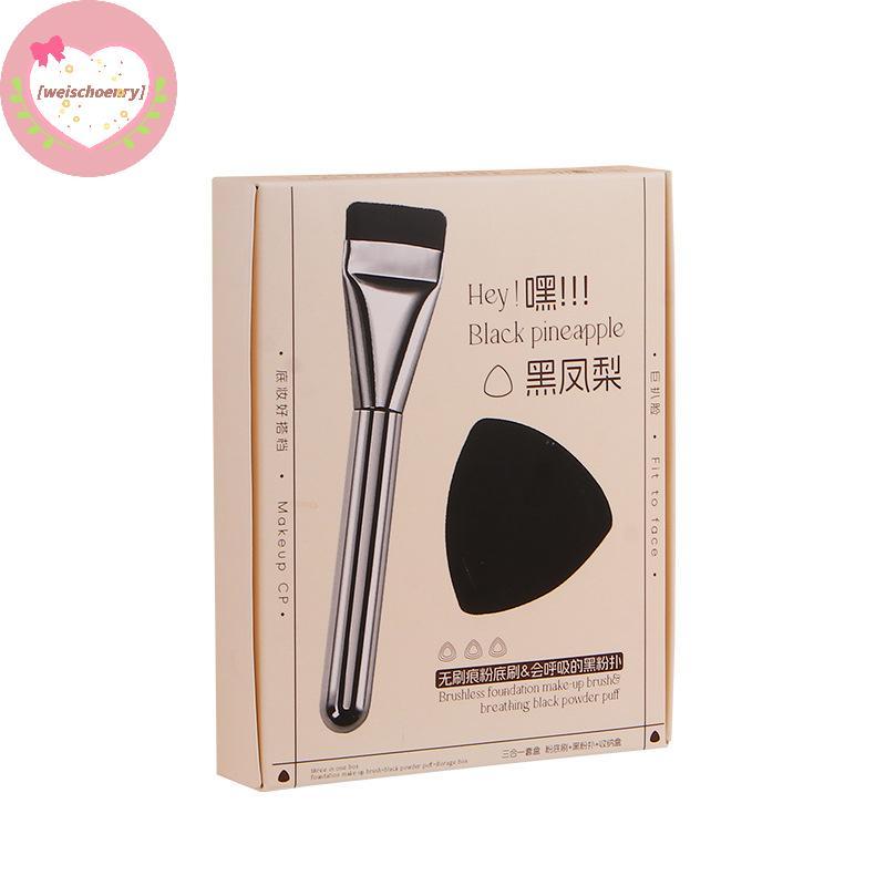 WW 3-In-1 Flat-Head Foundation แปรงและแต่งหน้าพัฟเครื่องปั่นฟองน้ํา Ultra-Thin Head Traceless คอนซีล