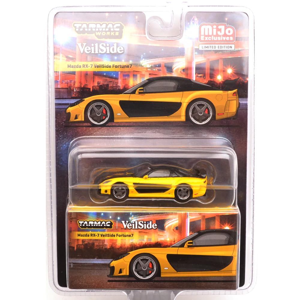 MiJo Exclusive - Tarmac Works 1/64 Mazda RX-7 Veilside Fortune 7 - Yellow