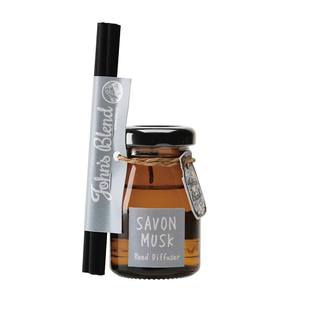 John's Blend Mini Diffuser - Musk Blossom 50mL Room Fragrance with Cherry Blossom Scent for Desk and