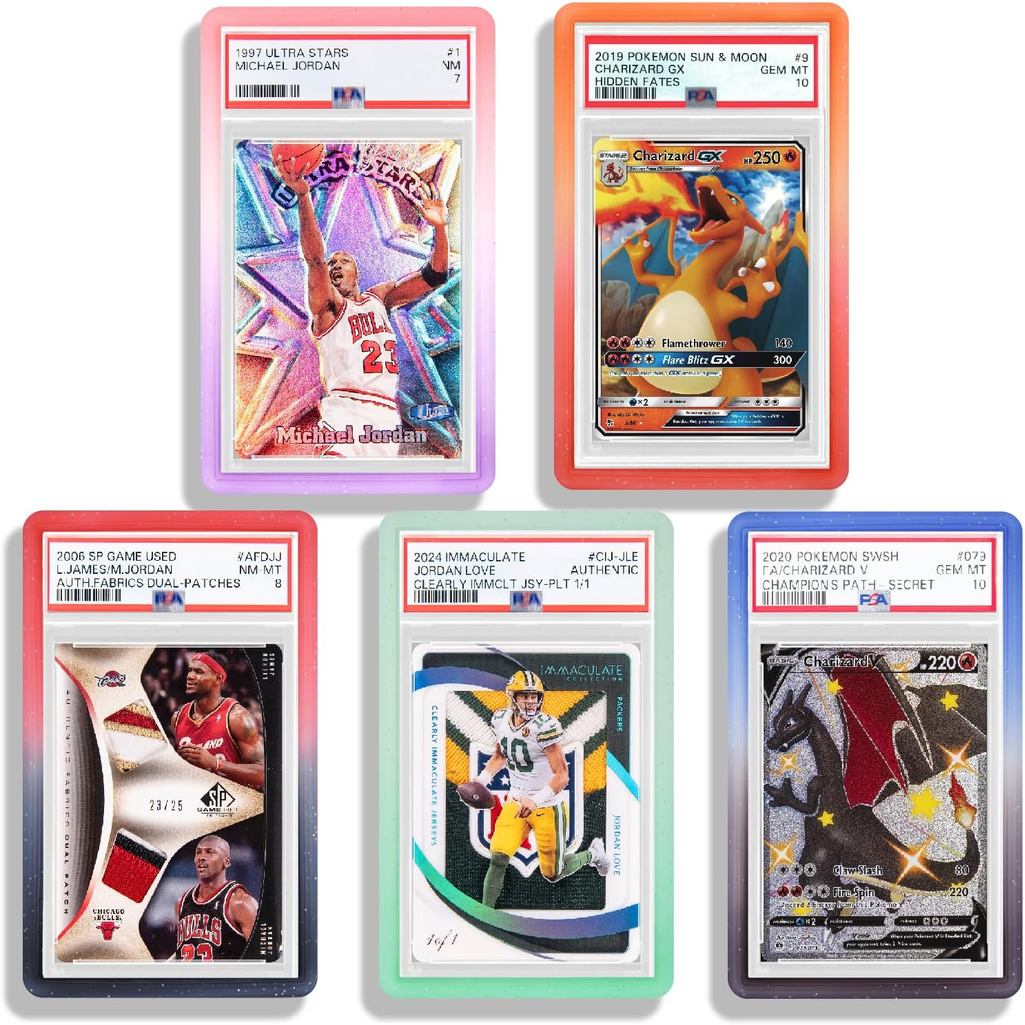Slab Guard สําหรับ PSA Graded การ์ด, TPU Slab Protector Graded Guard กันชนสําหรับ PSA Graded Card เท่านั้น, สีไล่ระดับสี Glitter Limited Edition