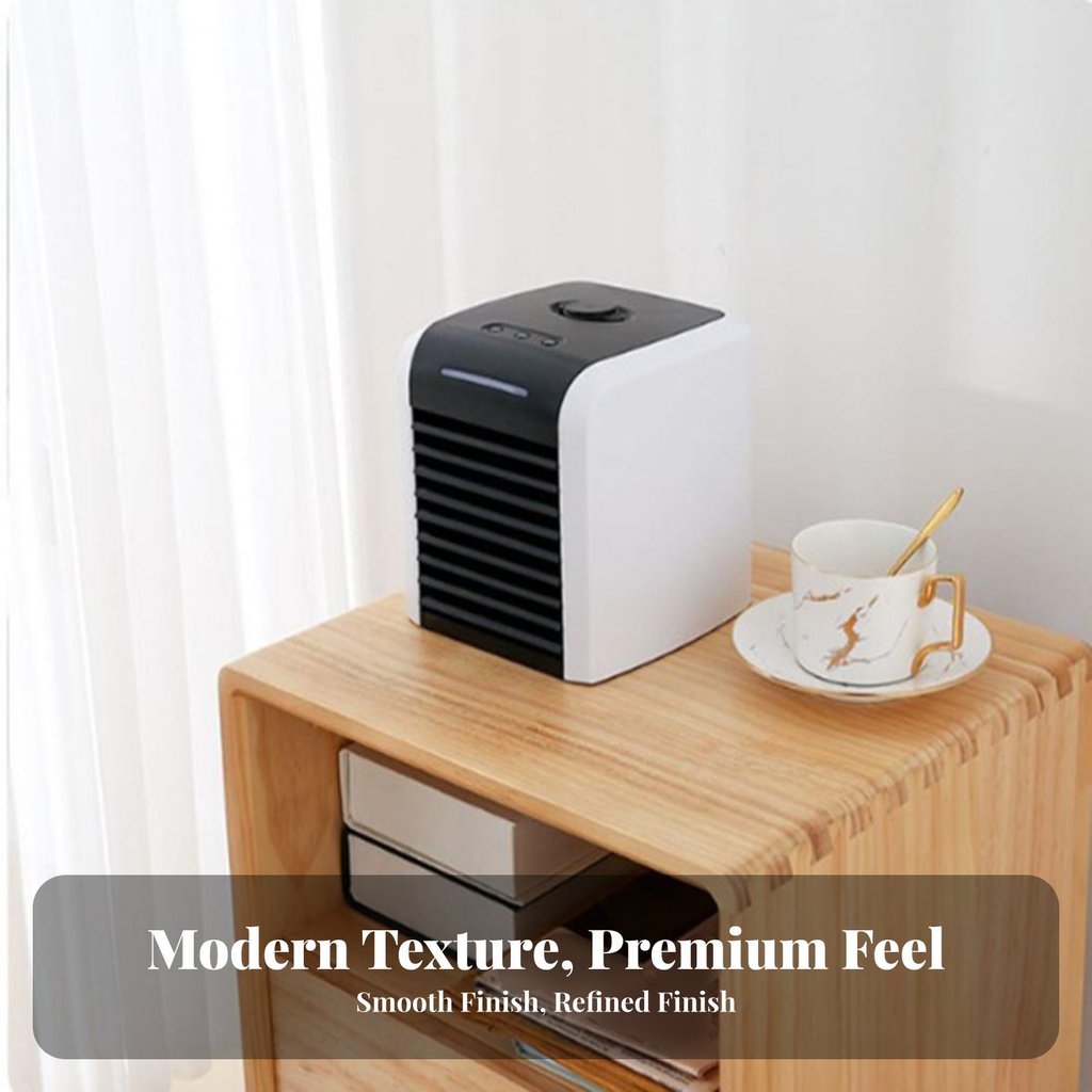 Cools & Humidifies Mini Air Conditioner Fan Humidifier Function Mini Air Cooler ปราศจากค่าใช้จ่ายสํา