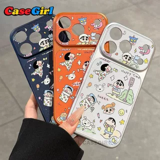 เคสไอโฟน IPhone 15 16 11 14 13 17 12 Pro Max 14 16 15 Plus 15 Plus 13 11 16 15 12 Pro ลายชินจังสไตล์สวีทคูล