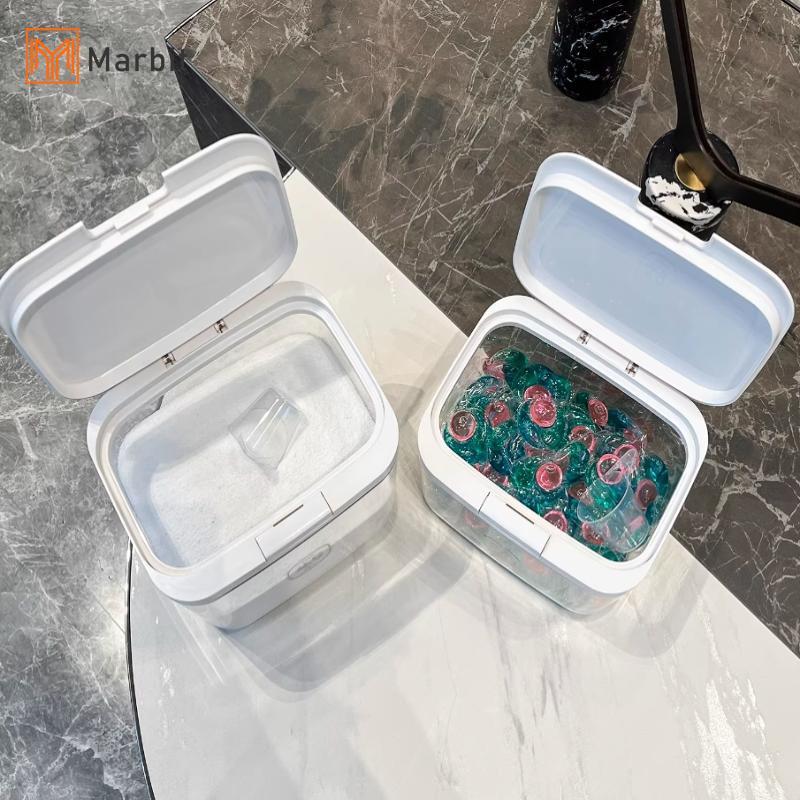 Marbit Laundry Pod Container, Laundry Pod Holder, Sealed And Automatic Pop-Up, Large Capacity Laundr