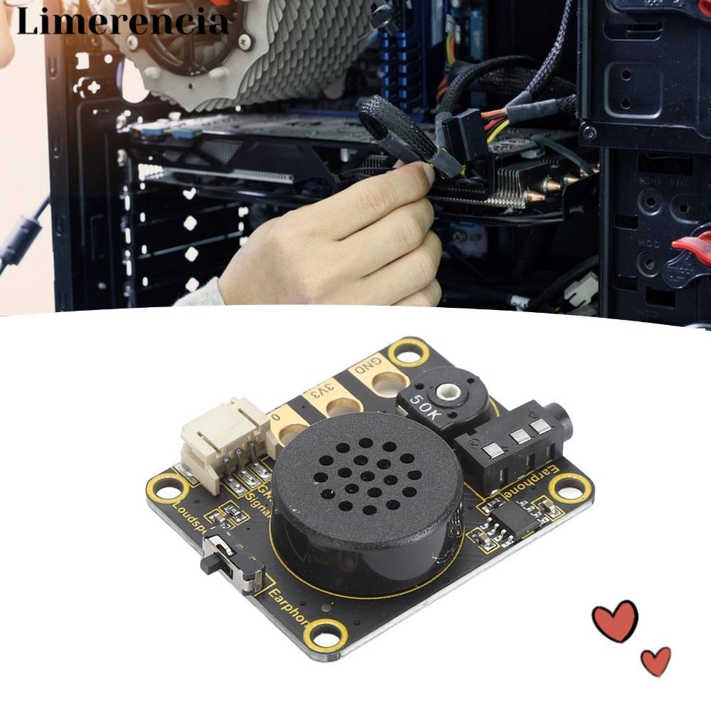 LIMERENCIA Microbit บอร์ดขยายลําโพง, DC2-5.5V Stable Power Output Microbit โมดูลลําโพง, ปุ่มปรับระดั