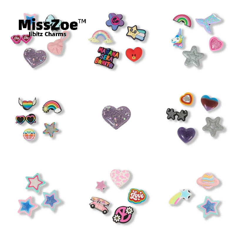 100 # Jibtz อะนิเมะการ์ตูนอุปกรณ์เสริม love hole กระเป๋าอุปกรณ์เสริม DIY Fun Rainbow อุปกรณ์เท้า