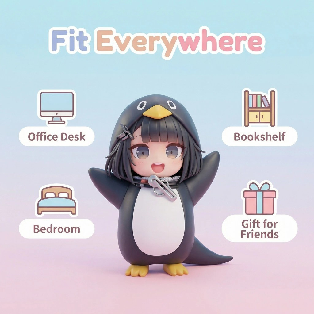 ยอดนิยมสูง GUGUGAGA Little Penguin [S + Top Version] Penguin - ตุ๊กตาตกแต่งรูป ต้องมีสําหรับวันเกิด ของเล่นยอดนิยมของ Influencer