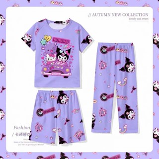 ชุดนอนเด็กผู้หญิง แบบใหม่ แขนสั้น กางเกงขาสั้น กางเกงขายาว ช…