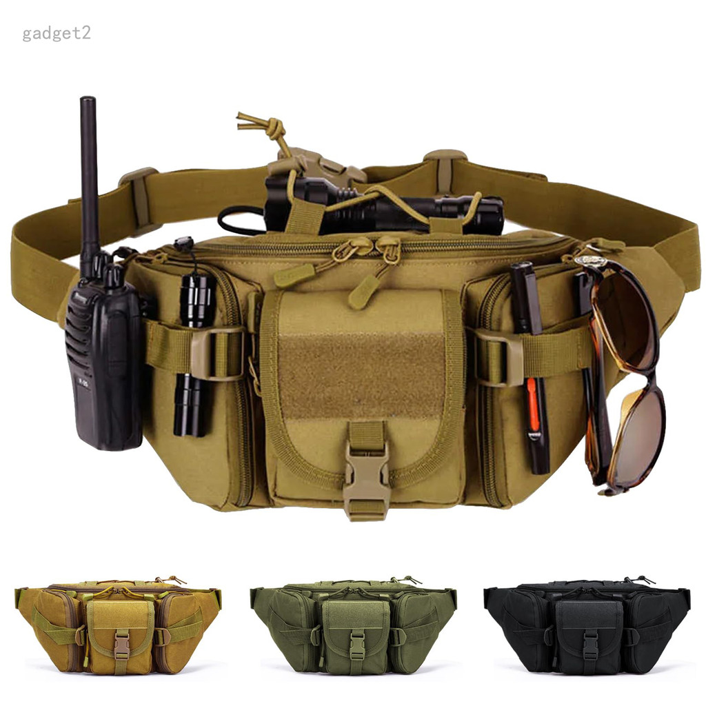 ยุทธวิธี Fanny Pack ผู้ชายเอวแพ็คกระเป๋ากลางแจ้ง Camping เดินป่าปีนเขาตกปลา Oxford ผ้าสะโพก Bum เข็มขัดกระเป๋ากระเป๋าหน้าอก