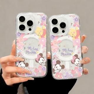 เคสโทรศัพท์แม่เหล็ก ลายมิกกี้เมาส์ ใช้ได้กับ iPhone17/16/15/14ProMax/13Pro/12/11,X/XR,7/8Plusป้องกันการตกกระแทกคุณภาพสูง
