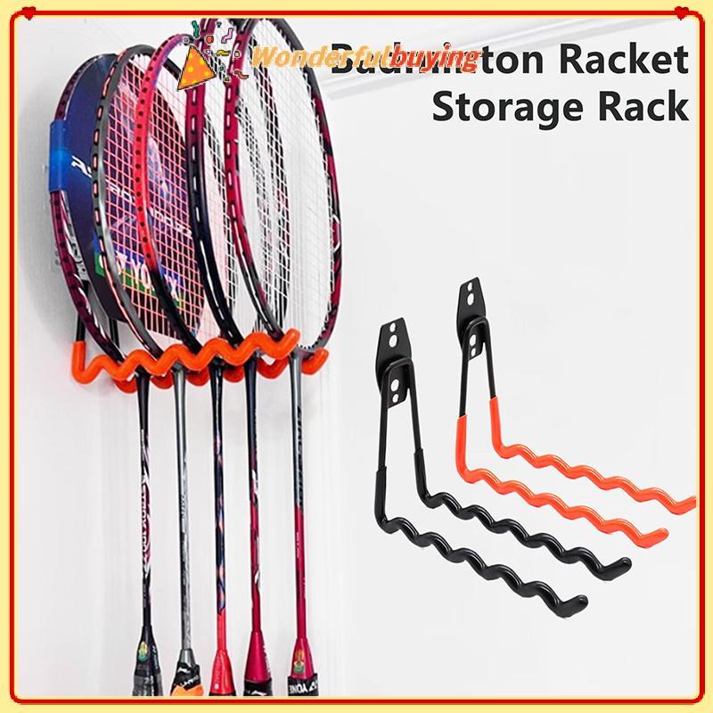 WBTH ติดผนัง Raet ตะขอแขวนแร็คเก็ตเทนนิส/แบดมินตัน Wall Wave Hook เก็บหลายด้าม