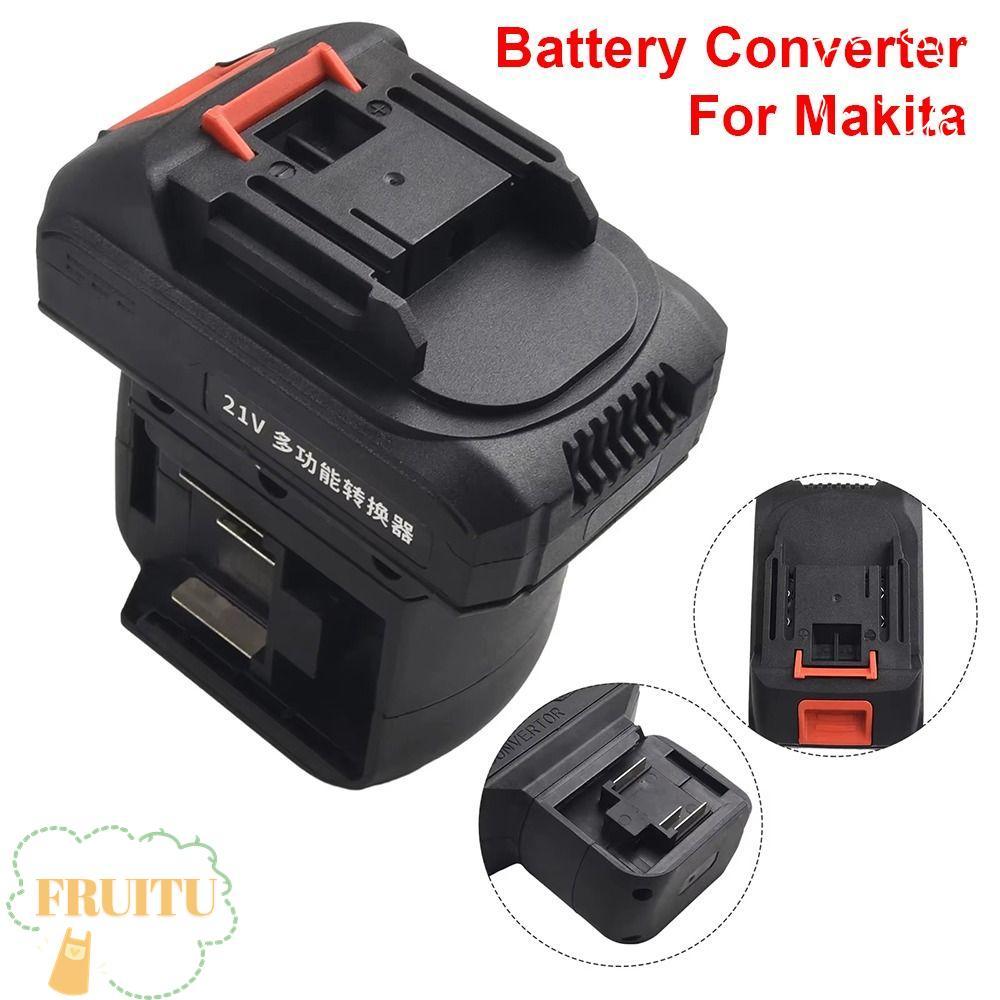 FRUITU 1 ชิ้นแบตเตอรี่ Converter, One-to-two 2 In 1 18V แบตเตอรี่อะแดปเตอร์, พลาสติกสีดําเครื่องมืออ