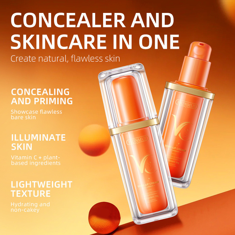 Five-Fold Vitamin C No-Face Cream Brightening Skin Tone Lazy Cream คอนซีลเลอร์ Moisturizing Makeup P