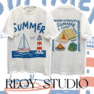 เสื้อยืด oversize เกาหลี สงกรานต์ ผ้าเทคโนโลยี จากอเมริกา ผลิตโดยร้าน งานใหม่เป็นงานมือ unisex ใส่ได้ทั้ง ชายหญิง #001