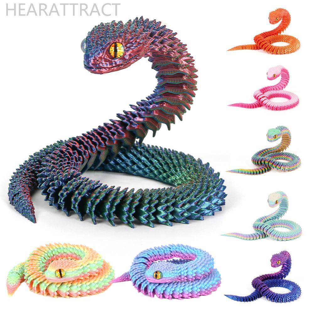 HEARATTRACT Luminous 30 ซม./40 ซม.3D พิมพ์ Cobra งูตกแต่ง 3D พิมพ์สัตว์โต๊ะอุปกรณ์เสริม Room Decor โ