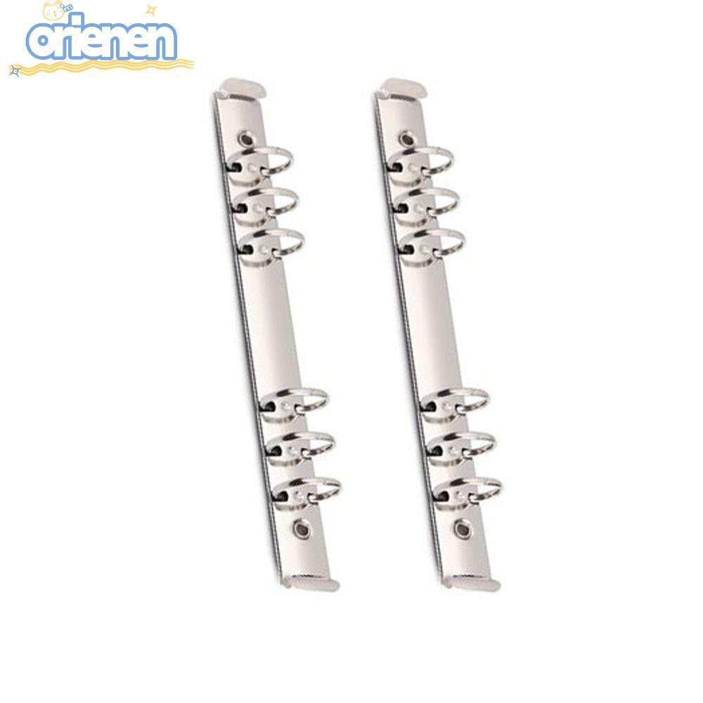 ORIEN 2PCS A5 Binder 6 แหวน, 3 ซม.6 หลุมแหวน A5 Binder, 3 ซม.เส้นผ่านศูนย์กลางเงินสีโลหะคลิป A5 โลหะ