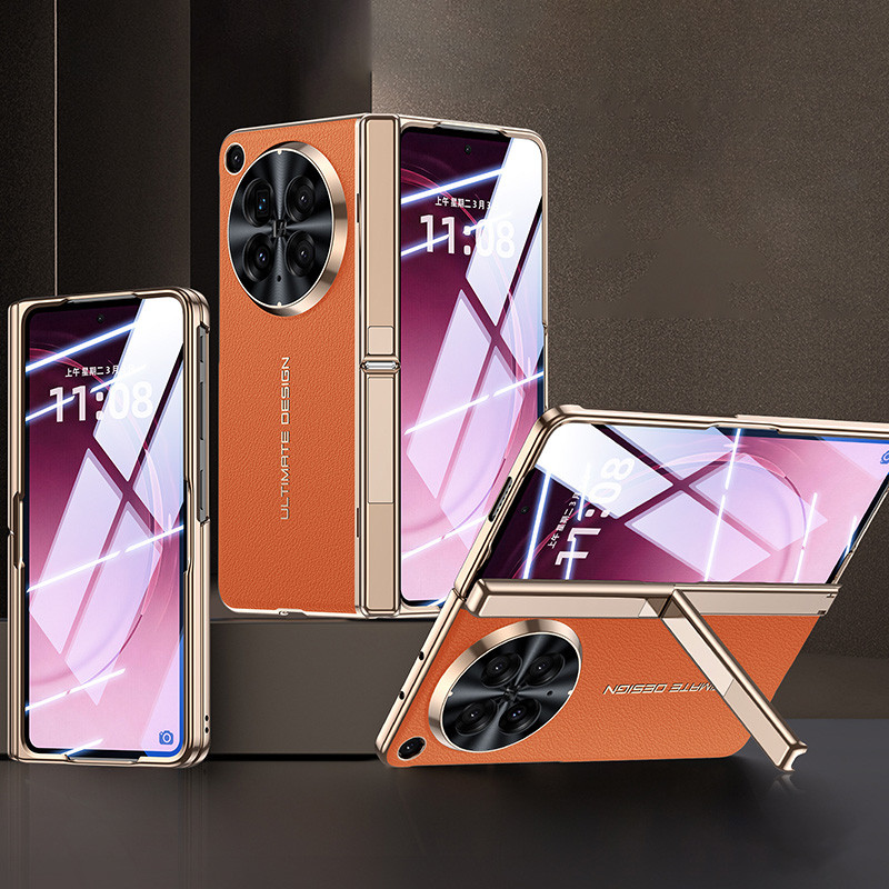 สําหรับ OPPO Find N6 เคสโทรศัพท์ฟิล์มแบบบูรณาการเคสป้องกันหนังซ่อนบานพับวงเล็บ FindN6 anti drop shell