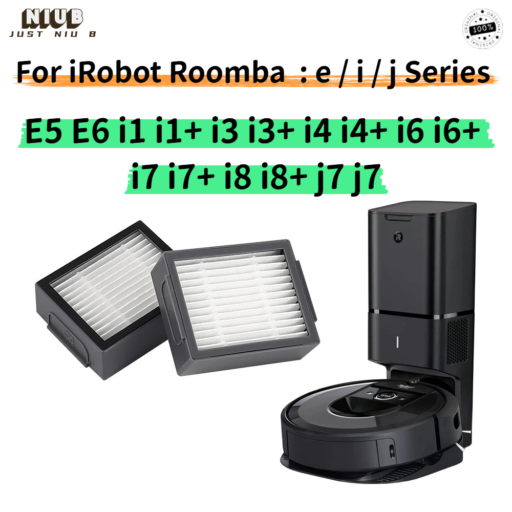 ตัวกรองทดแทนสําหรับ iRobot Roomba e i & j Series E5 E6 i1 i1+ i3 i3+ i4 i4+ i6 i6+ i7 i7+ i8 i8+ j7 