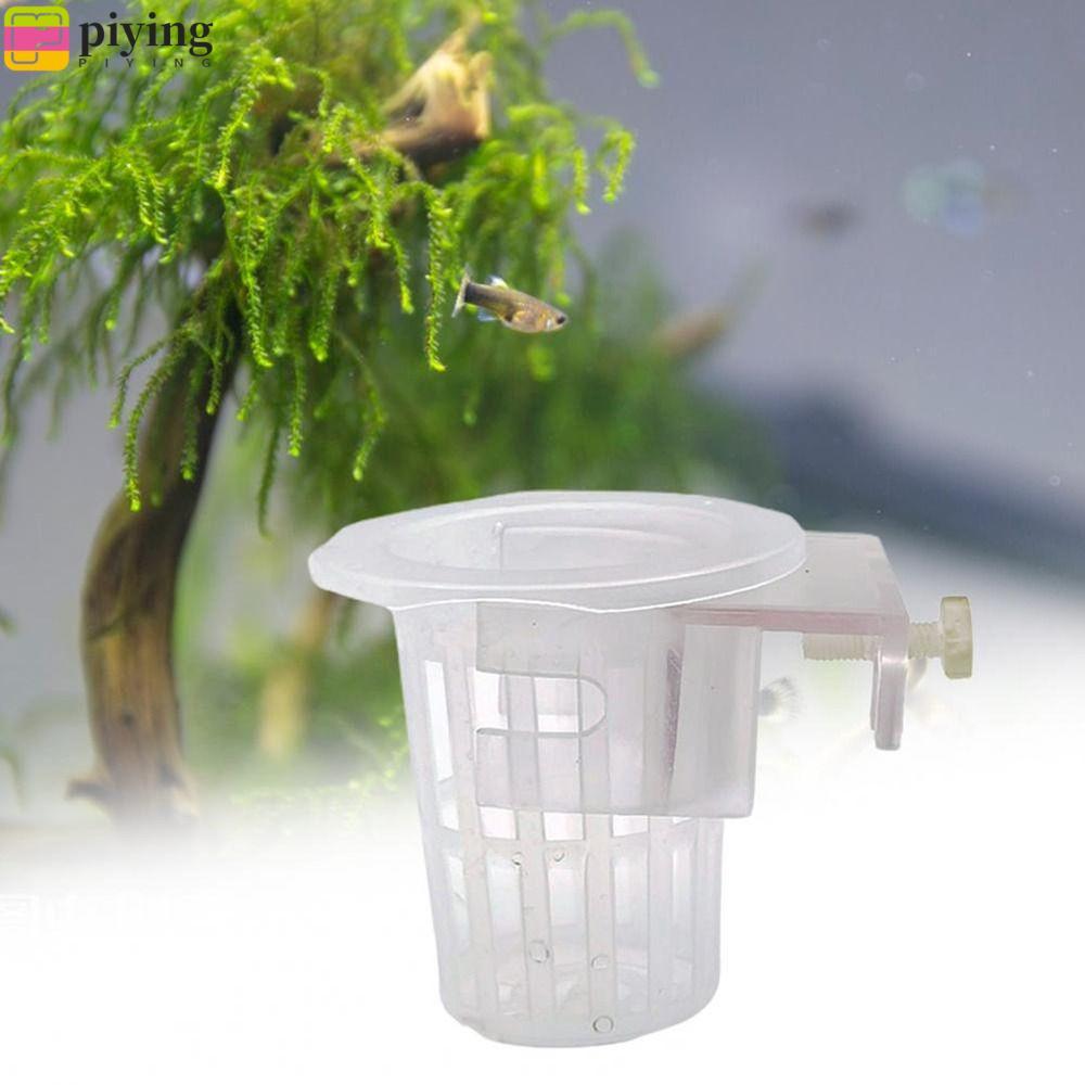 PIYING 2 ชิ้น Fish Tank Planter ถ้วย,พร้อมรูปรับแขวน Aquarium Plant Holder, Aquascape ตกแต่ง ABS Aqu